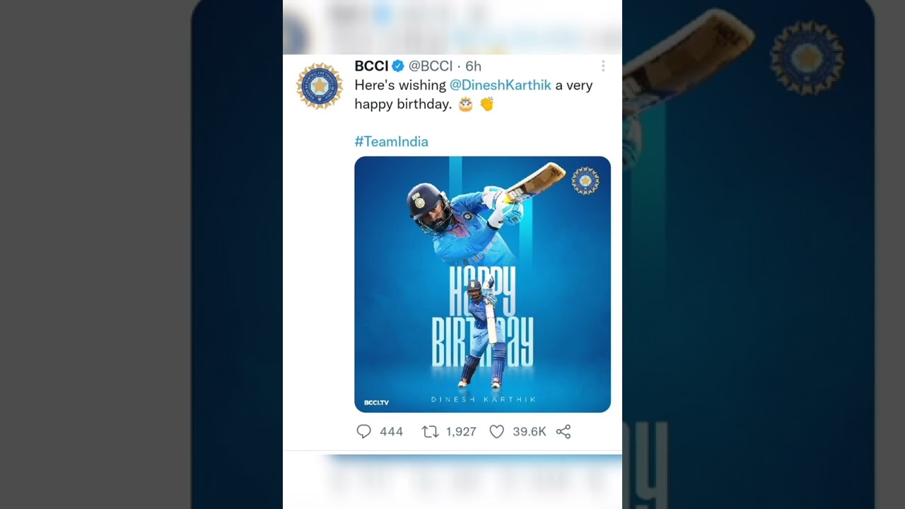 @cricket.com.au #tiktok #trending dinesh karthik birthday #shorts #youtubeshorts – Famous Bdays