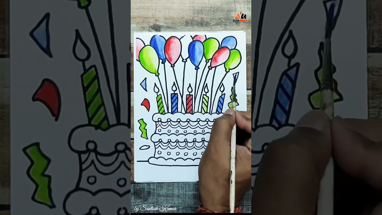 Happy Birthday Drawing | Birthday Card Drawing | Birthday Cake Drawing #shorts – Birthday Songs