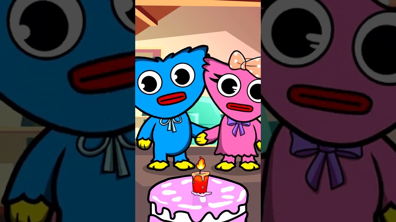 Cute Huggy Wuggy & Kissy Missy sings Happy Birthday to Grandpa – Birthday Songs